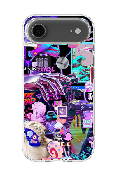 lelia غطاء هاتف شفاف مطبوع متوافق مع آيفون 17 إير |   المجموعة: نيون دريم ديس...