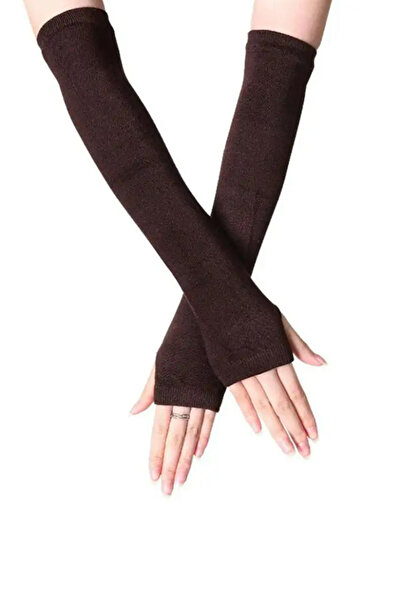 EFAYN.RO Women's gloves, long model with open fingers, universal size, brown,...