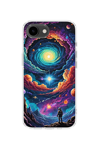 lelia غطاء هاتف شفاف مطبوع متوافق مع آيفون 16e |   مجموعة كوزميك وِسبر سكاي سيت