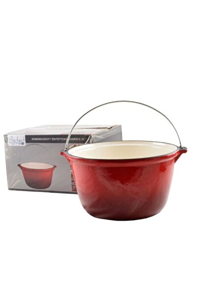 Perfect Home Ceaun din fonta, emailat, rosu, 26x15cm, 5L,