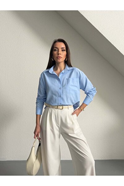 mydukkan.co Single Pocket Boyfriend Shirt