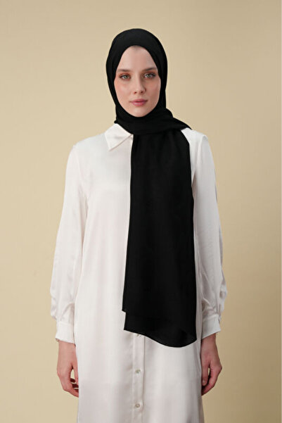 Imannoor Büyük Bambunoor Siyah Ferah Tensel Şal 70x200