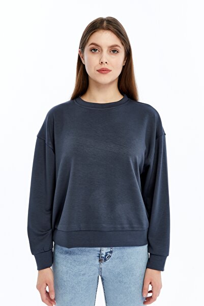 Maison La Femme Hanorac de bază cu mânecă lungă și guler rotund pentru femei