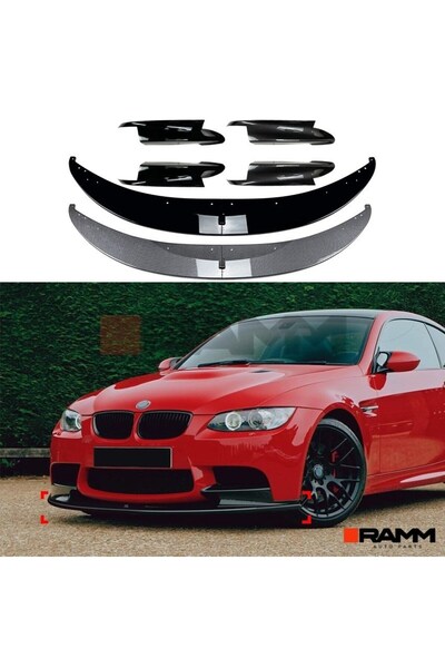 RAMM BMW E90 E91 E92 E93 M3 Ön Tampon Lipi + Flap Seti - Parlak Siyah