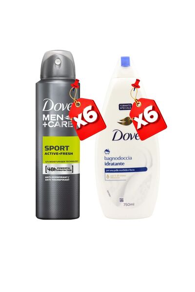 Dove 250ML MEN SPORT ACTIVE FRESH X6 + 750ML GEL HIDRATANT X6