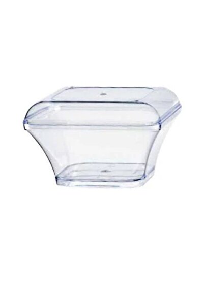 yorulmaz ambalaj Crystal Lotus Bowl with Curved Lid 260 Cc 24 Pieces
