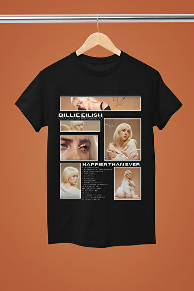 MAGORS Tricou BILLIE EILISH din bumbac imprimat, cu mânecă scurtă, croială no...