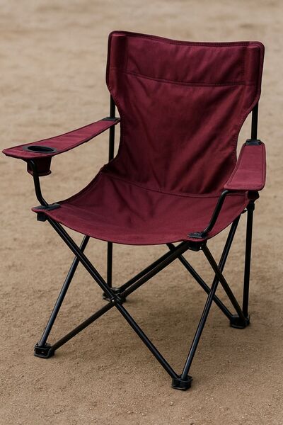 TEMA MİMARLIK Bordo Katlanabilir Kamp Sandalyesi