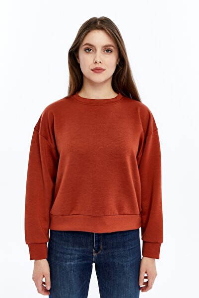 Maison La Femme Women's Basic Crew Neck Long Sleeve Sweatshirt