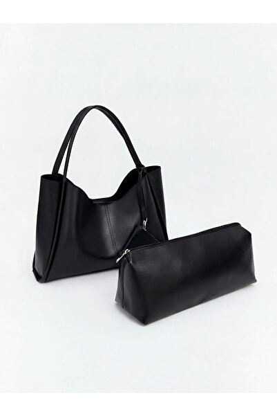 LC Waikiki حقيبة كتف نسائية من LCW ACCESSORIES باللون الأسود مع تفاصيل محفظة ...