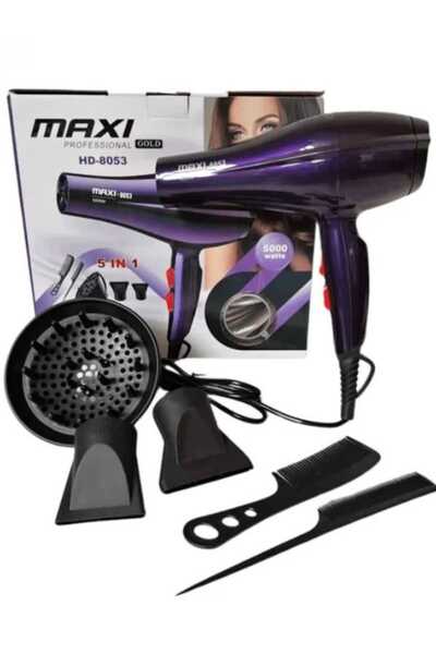 MAXİ Uscător de Păr Profesional HD-8053, 5000W, 5 în 1, Aer Rece, Reglaj Temp...
