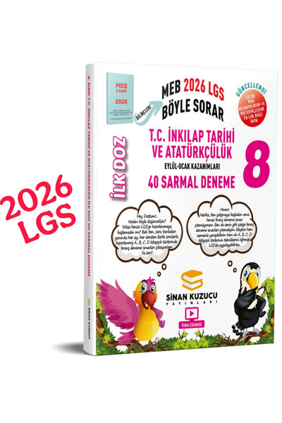 Efsane Yayınları 8.Sınıf Sinan Kuzucu İlk Doz İnkılap Tarihi 40 Sarmal Deneme...