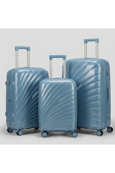 Hayyak 3-Piece Travel Luggage Sets PP Hard Shell 20/24/28 Inch with Spinner W...