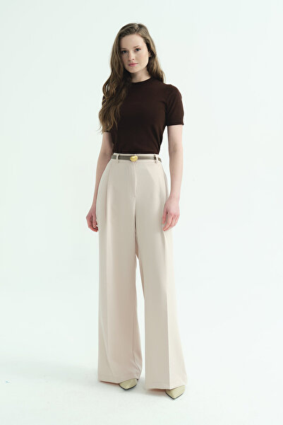 Hooopstore Single Pleated Palazzo Stone Pants