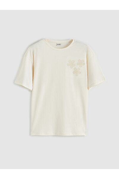 LC Waikiki Tricou de fete cu detalii florale
