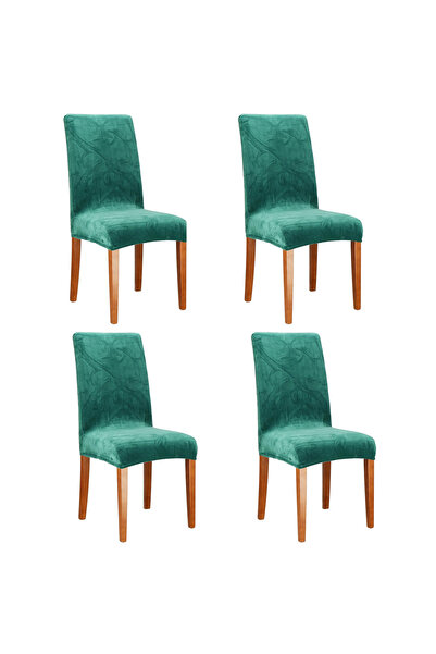 SERSIMO Set de 4 huse de scaun din catifea, mărime universală, poliester și s...