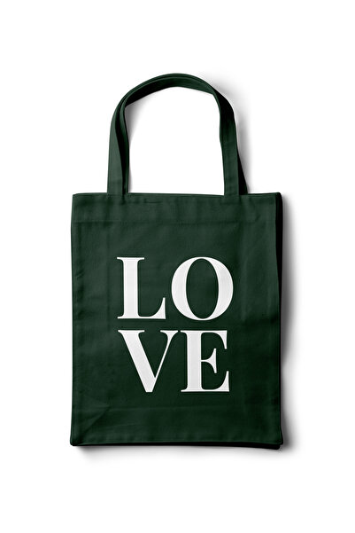 INKD Gabardine Cloth Bag – Typography Love Text Printed Design - 35X40