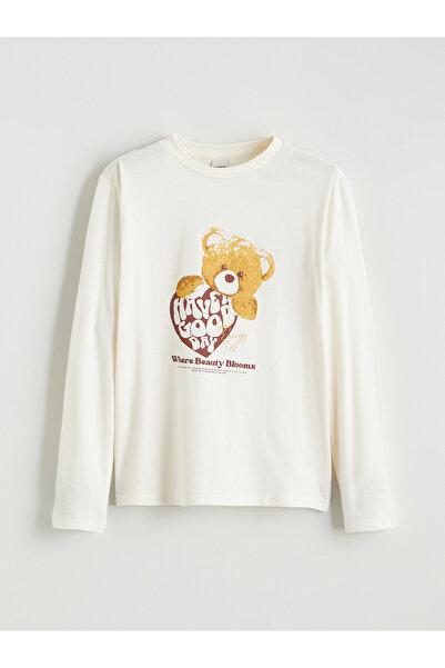LC Waikiki Crew Neck Printed Girls' T-Shirt