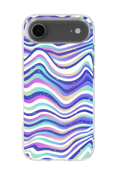 lelia غطاء هاتف شفاف مطبوع متوافق مع آيفون 17 إير |   مجموعة كولور ويف فلوكس