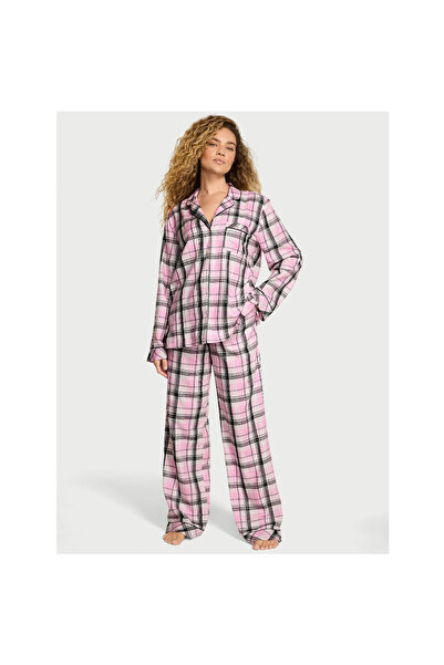 Victoria's Secret Victoria’s Secret Long Cotton/Modal Pajama - Pink/Black/White