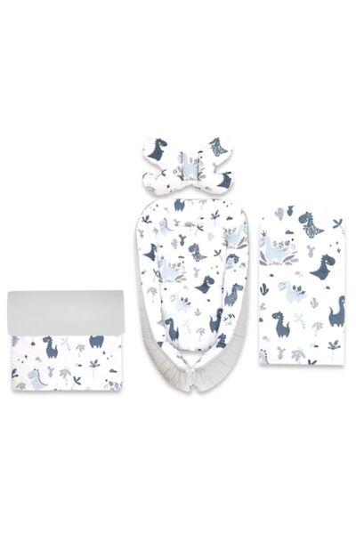 MimiNu Set 4 in 1 Cosulet bebelus, MimiNu, Baby Cocoon 75x55 cm, Cu paturica ...