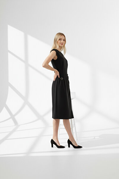 NAR ÇİÇEĞİ GİYİM Bisiklet Yaka Japone Kol Ofis ve Davet Elbisesi