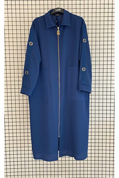 Armine Long Zipper Summer Wear-Remove Dress with Sleeve and Back Detail