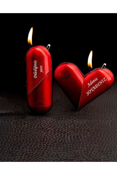 firelux lighter Kişiye Özel Romantik Kalp Şeklinde Çakmak Sevgiliye Özel Hediye