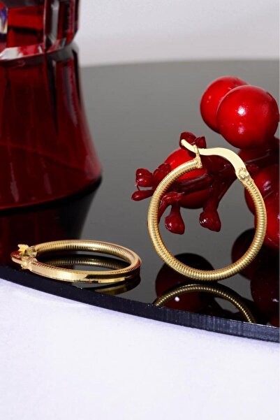 Innuendo Jewelry 925 Ayar Gümüş 22 Ayar Altın Kaplama Ajda Küpe 2 cm