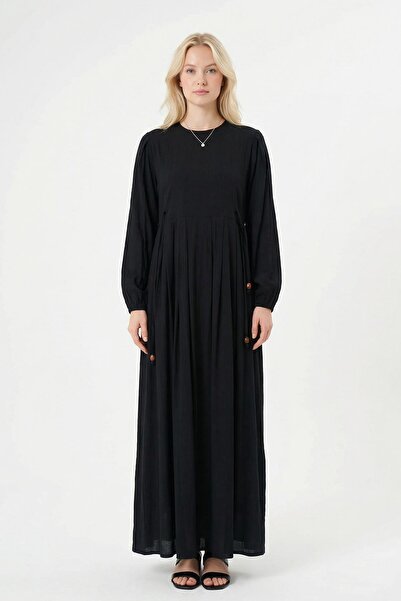 Rays 4470A Side Tie Long Dress Black