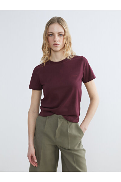 LC Waikiki طاقم الرقبة تي شيرت المرأة