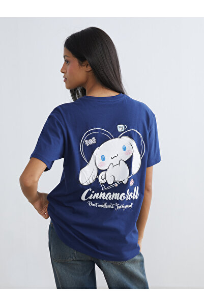 LC Waikiki تيشيرت نسائي برقبة دائرية مطبوع عليه صورة سينامورول