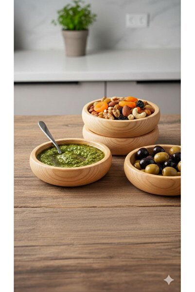 ELZEMHOME طقم فاخر من 4 قطع من الخشب الطبيعي لتقديم الوجبات الخفيفة والصلصات ...