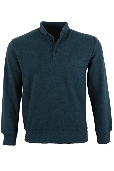 Modarar Men's Sweater Regular Cut Collared Petrol Color Rar01399