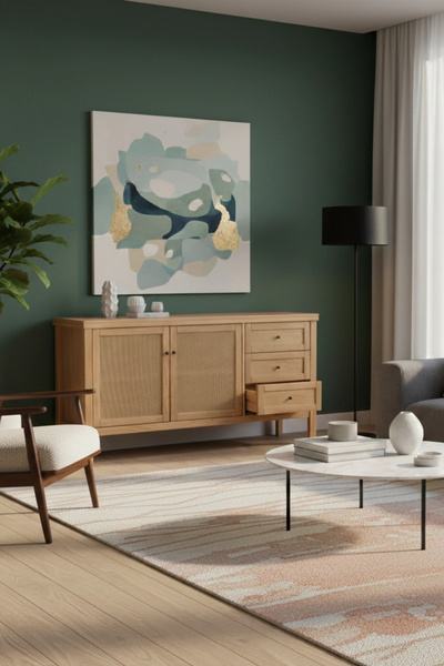 ŞafakMobilya Altea Rattan Detaylı Masif Konsol