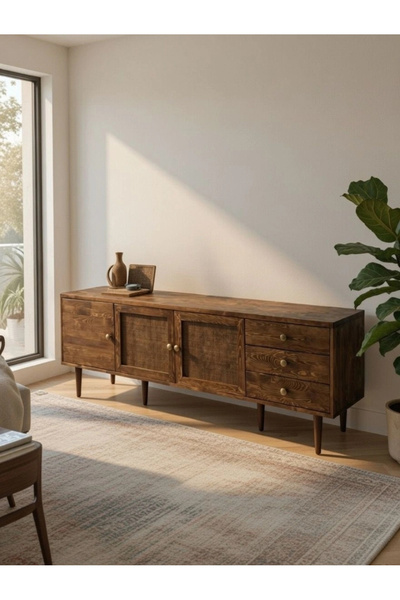 ŞafakMobilya Vienna Masif Ahşap Hazeranlı Konsol, Tv Ünitesi