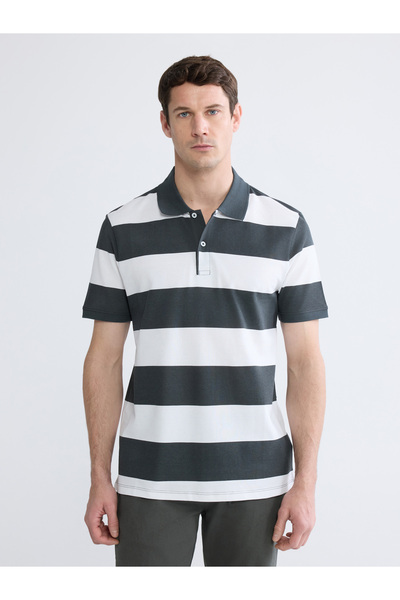 LC Waikiki Tricou polo bărbătesc din pique, cu dungi