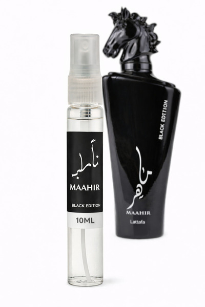 latafa Maahir Black Edition 10 ml – Parfum arabesc intens, masculin