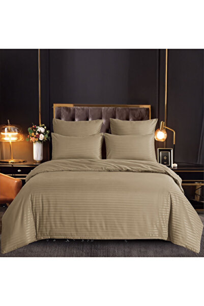 trendyhome Double Bed Linen, Fine Damask, 6 Pieces, Elastic