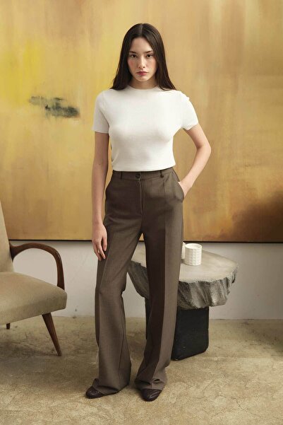 Hooopstore Straight Cut Mink Trousers