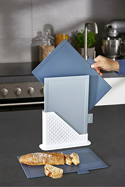 favorin Moi̇ 4-Piece Cutting Board Set with Stand - Multi-Purpose Chopping Bo...