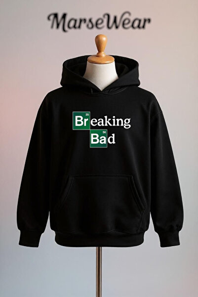 Vordevia Breaking Bad Printed Cotton 3 Thread Oversize Hooded Sweatshirt