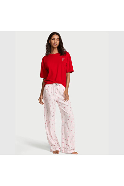 Victoria's Secret Red T-shirt with Crystals and Long Pants