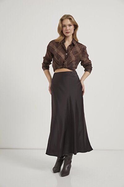 Arma Life Armalife 10589 Long Satin Women's Skirt with Elastic Waist