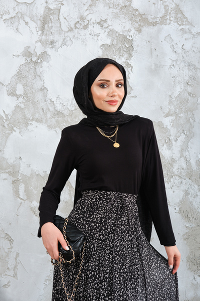 LOCCO Women's Long Sleeve Bodysuit Black