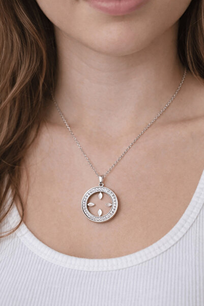 TAKIŞTIR Silver Color Quarter-Size Wearable Steel Necklace