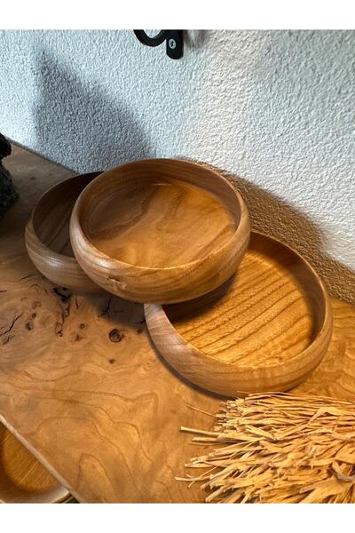 Carveni Natural Wooden Presentation Bowl Snack Bowl Set of 3 Chestnut 16cm