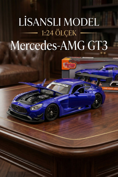 craftivio Motormax 1:24 Mercedes-AMG GT3 Model Araba - Metal Diecast - Lacivert