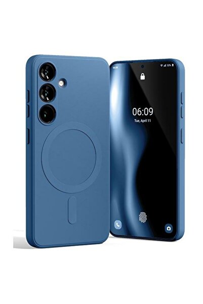 Mercury Goospery Samsung Galaxy S24 Compatible MagSafe Silicone Case, Blue