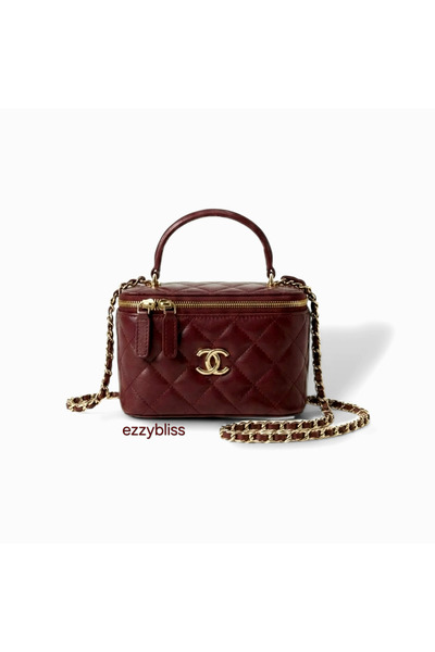 EZZY BLİSS Ezzybliss Women's Burgundy Box Model Stylish Design Chain Strap Bag